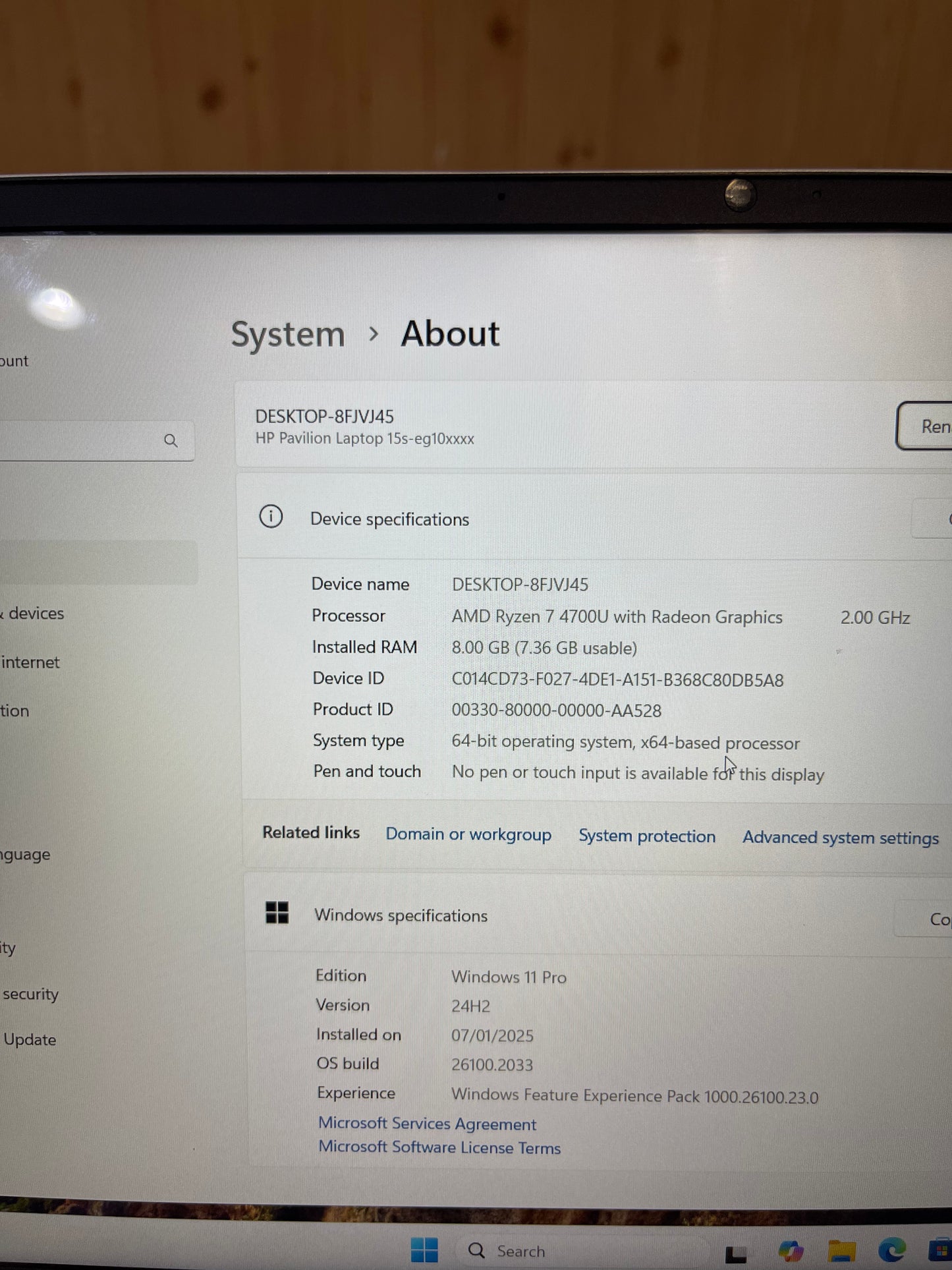 HP PAVILION LAPTOP 15s-eg10xxxx