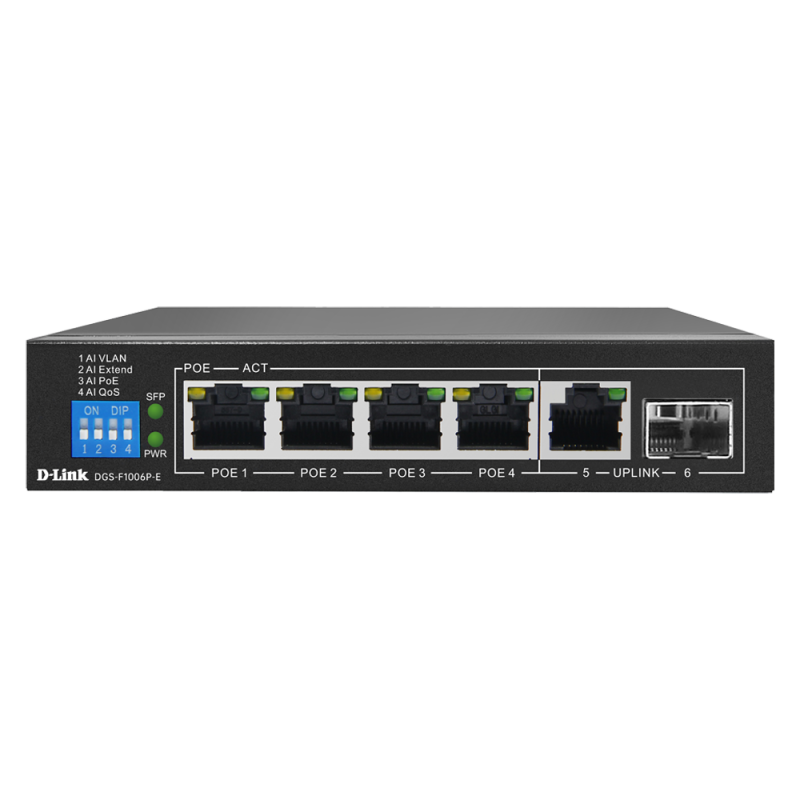 D-Link 6-Port Gigabit PoE Switch – DGS-F1006P