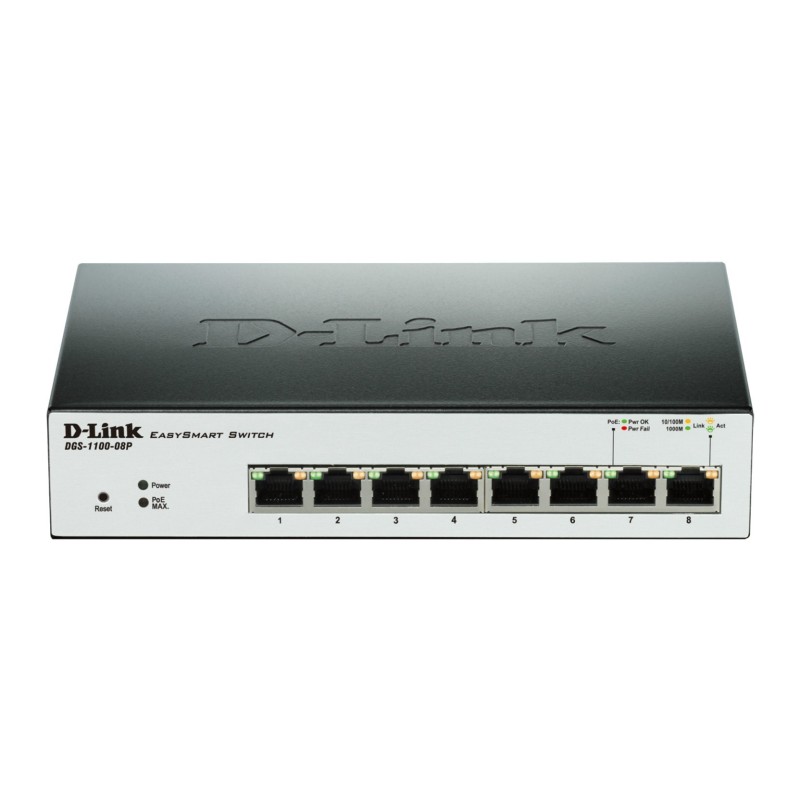 D-Link 8-Port Gigabit Smart Managed PoE Switch – DGS-1100-08P
