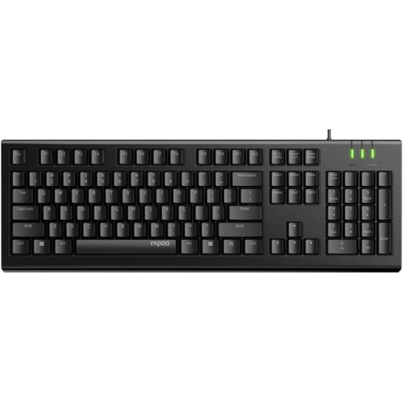 Rapoo NK1800 Spill-Resistance Wired USB Keyboard – Black