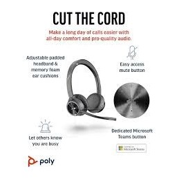 Poly Voyager 4320-UC Wired/Wireless Bluetooth Stereo Headset – USB-A + BT700 (76U49AA)