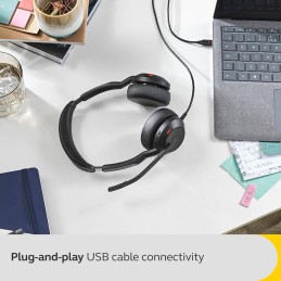 Jabra Evolve2 50 Wired/Bluetooth Stereo Headset, Microsoft Teams Certified, USB‑A – 25089‑999‑999