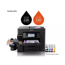 Epson ECOTANK L6570 Printer – Print, Copy, Scan, Fax, Duplex, ADF, Wi-Fi, USB, LCD Touchscreen, C11CJ29403