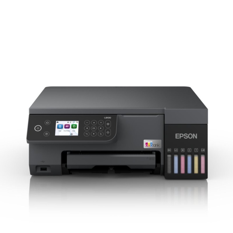 Epson L8100 All-in-One Photo Printer – Print, Scan, Copy, Wi-Fi, USB, PVC/CD Printing, LCD, C11CK37405