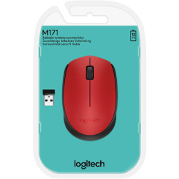Logitech M171 Wireless Mouse – Black, 2.4GHz, Plug-and-Play, Long Battery Life, Portable -Red