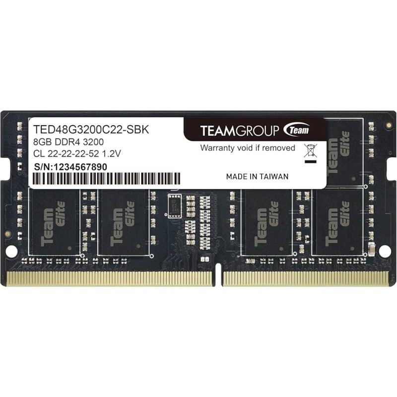 TeamGroup 8GB DDR4 3200MHz Laptop RAM – TED48G3200C22-S01 SO-DIMM Memory Module