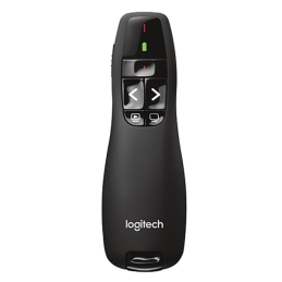 Logitech R400 Wireless Presenter – Black, Easy Slide Control, Built-In Laser Pointer, 910-001356