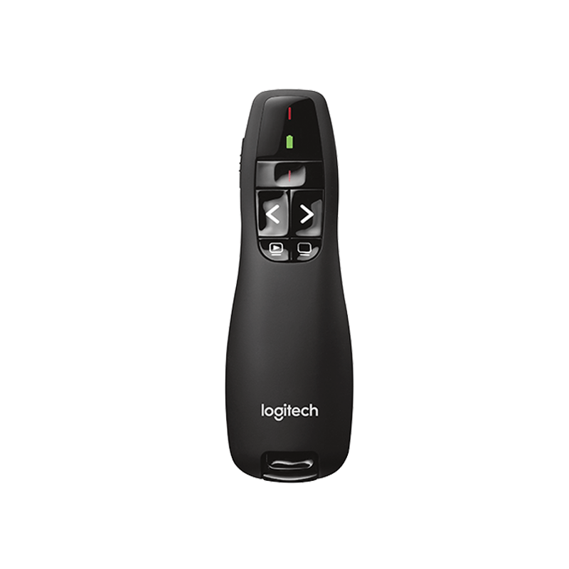 Logitech R400 Wireless Presenter – Black, Easy Slide Control, Built-In Laser Pointer, 910-001356