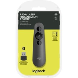 Logitech R500s Laser Presentation Remote – Graphite, Wireless Control, Built‑In Red Laser, 910‑005843