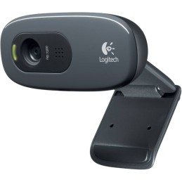 Logitech C270 HD Webcam – Dark Grey, 720p Video, Built‑In Mic, USB Plug‑and‑Play