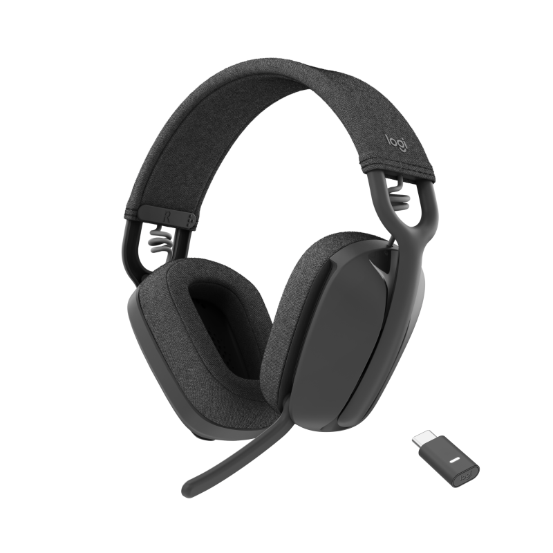 Logitech Zone Vibe Wireless & Bluetooth Headphones – Over‑Ear, Noise‑Cancel, Graphite