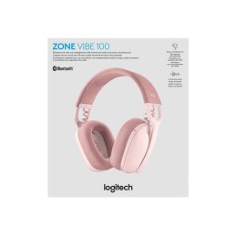 Logitech Zone Vibe 100 Bluetooth Over‑Ear Headphones – Wireless Comfort, Noise‑Cancelling Mic