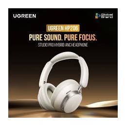 UGREEN Studio Pro Hybrid Active Noise-Cancelling Headphones – Hybrid ANC, Bluetooth 5.3, 30-Hour Battery – White
