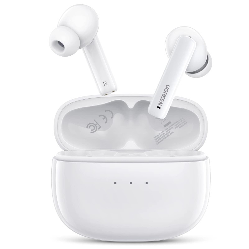UGREEN HiTune T3 Pro Active Noise-Cancelling Wireless Earbuds – Adaptive ANC, Bluetooth 5.2, Hi-Res Audio – White (WS206)
