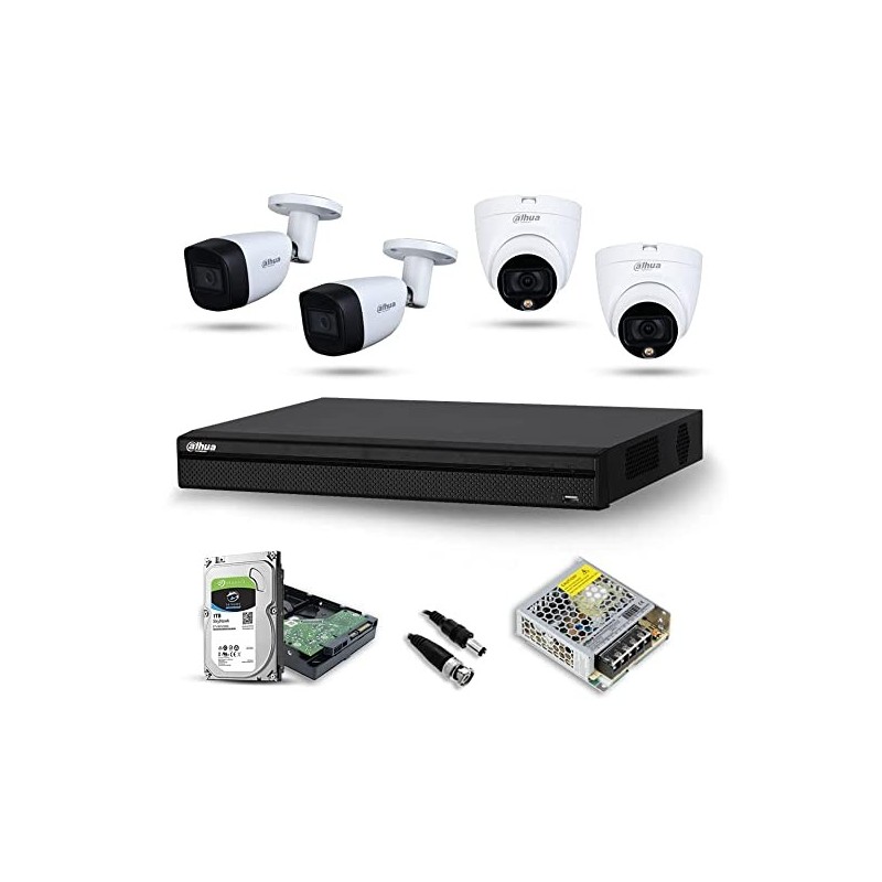 Dahua 4× AHD 2MP HD CCTV Kit – Dome Cameras, 4‑Channel DVR & 1TB Storage