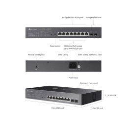 Omada SG2210MP 10-Port Gigabit Smart Switch with 8-Port PoE+