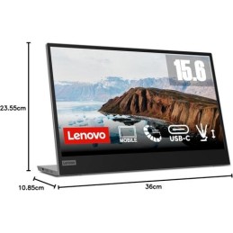 Lenovo L15 15.6" FHD USB-C Portable Monitor, 2 USB-C, Grey (REFURBISHED)