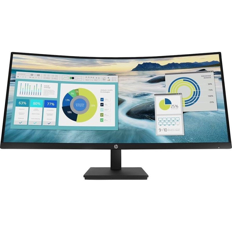 HP P34hc G4 WQHD USB‑C Curved Monitor – Black (REFURBISHED)